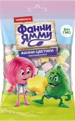 Маршмеллоу ФАННИ ЯММИ со вкусом клубники/персика/яблока/черники, 50г, фото