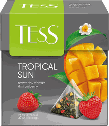 Чай зеленый TESS Tropical Sun с ароматом манго и клубники, 20пир, детальное фото