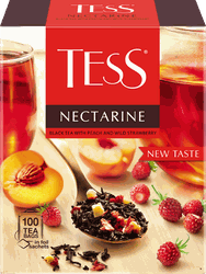 Чай черный TESS Nectarine с ароматом персика и земляники, 100пак, детальное фото