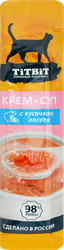 Лакомство для кошек TITBIT Крем-суп с кусочками лосося, 10г, детальное фото