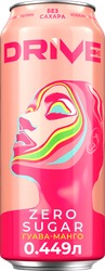 Изображение товара Напиток энергетический DRIVE ME Zero Sugar Guava, mango без сахара тонизирующий газированный, 0.449л