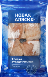 Треска Атлантическая замороженная НОВАЯ АЛЯСКА филе порционное без кожи, 400г, вид