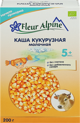 Каша кукурузная FLEUR ALPINE молочная, с 5 месяцев, 200г, крупный план