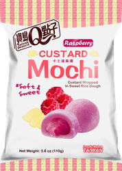 Кондитерское изделие QIDEA Моти с заварным кремом со вкусом малины, 110г, картинка