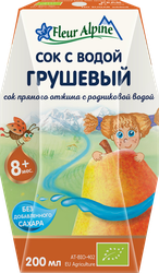 Сок FLEUR ALPINE Грушевый с родниковой водой, с 8 месяцев, 200мл, вид