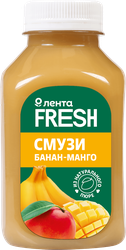 Напиток Смузи банан-манго безалкогольный ЛЕНТА FRESH, 300 мл, крупный план
