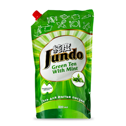 Гель для мытья посуды JUNDO Зеленый чай, 0,8л, крупный план
