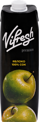 Сок ТМ VIFRESH Яблочный восстановленный, 1л, крупный план