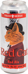 Пиво темное PANZER BREWERY Красный кот непастеризованное нефильтрованное 5,1%, 0,45л, вид