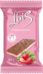 Плитка кондитерская НЕВСКИЙ КОНДИТЕР Lois с клубничной нугой, 80г, крупный план