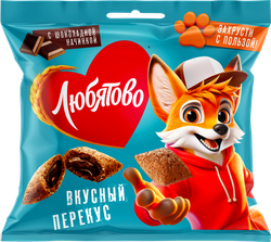 Изображение товара Готовый завтрак ЛЮБЯТОВО Подушечки с шоколадной начинкой, 40г