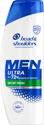 Шампунь HEAD&SHOULDERS Sport Fresh, против перхоти, 360мл, крупный план