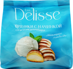 Пряники сырцовые DELISSE с начинкой со вкусом пломбира, 350г, картинка