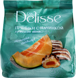 Пряники сырцовые DELISSE с начинкой со вкусом дыни, 350г, картинка