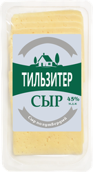 Сыр полутвердый Тильзитер 45%, нарезка, без змж, 110г, картинка