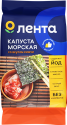 Морская капуста ЛЕНТА в кунжутном масле со вкусом кимчи, 4г, крупный план