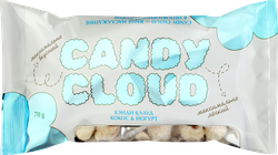 Драже CANDY CLOUD Попкорн карамельный в глазури, со вкусом йогурта и кокоса, 70г, крупный план