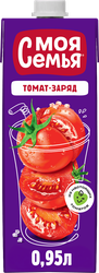 Нектар МОЯ СЕМЬЯ Томат–заряд Томатный с солью, 0.95л, фото