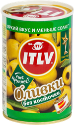 Оливки без косточки ITLV зеленые, 300г, фото