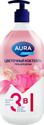 Гель для душа AURA Цветочный коктейль, 1000мл, фотография