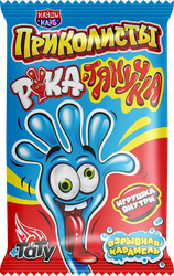 Карамель КАНДИ КЛАБ Приколисты Рука-тянучка, с игрушкой и татуировкой, 1г, вид