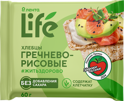 Хлебцы гречнево-рисовые ЛЕНТА LIFE воздушные, 60г, детальное фото