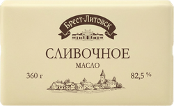 Масло сладкосливочное БРЕСТ-ЛИТОВСК 82,5%, без змж, 360г, фото