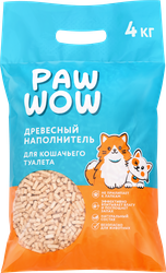 Наполнитель для кошачьего туалета PAW WOW древесный, 4кг, картинка