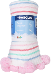 Плед вязаный HOMECLUB 75x100см, розовый, Арт. KY-6-P, вид