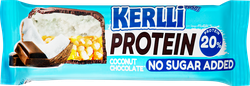 Батончик злаковый протеиновый KERLLI с кокосом, глазированный без сахара, 40г, вид