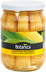 Кукуруза маринованная BOTANICA молодая целая в початках, 370мл, изображение