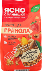 Гранола ЯСНО СОЛНЫШКО с клубникой, персиком и миндалем, 250г, картинка