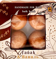 Набор подарочный SPA BY LARA Соль шипучая для ванн, Табак + Ваниль, 4шт, детальное фото