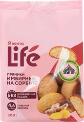 Пряники ЛЕНТА LIFE Имбирные, на сорбите, 300г, фото