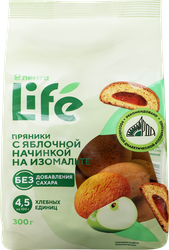 Пряники ЛЕНТА LIFE с яблочной начинкой, на изомальте, 300г, вид