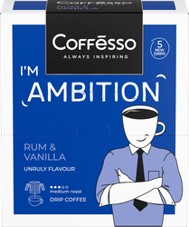Кофе молотый COFFESSO Ambition с ароматом рома и ванили, дрип-пакет, 5пак, вид