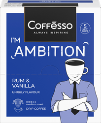 Кофе молотый COFFESSO Ambition с ароматом рома и ванили, дрип-пакет, 5пак, фотография