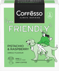 Кофе молотый COFFESSO Friendly с ароматом фисташки и малины, дрип-пакет, 5пак, картинка