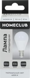 Лампа светодиодная HOMECLUB шар 10Вт E14 нейтральный свет, Арт. LED-G45-10E1440, изображение