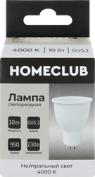 Лампа светодиодная HOMECLUB софит 10Вт GU5.3 нейтральный свет, Арт. LED-MR16-10GU5.340, картинка