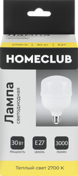 Лампа светодиодная HOMECLUB цилиндр 30Вт E27 теплый свет, Арт. LED-T100-30E2727, детальное фото