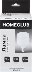 Лампа светодиодная HOMECLUB цилиндр 30Вт E27 нейтральный свет, Арт. LED-T100-30E2740, вид