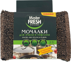 Мочалки для посуды MASTER FRESH для эмали и тефлона, 2шт, фотография