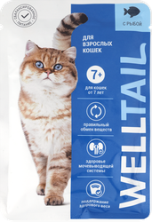 Корм влажный для кошек WELLTAIL с рыбой, старше 7 лет, 75г, картинка
