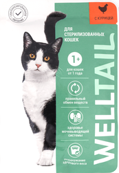 Корм влажный для кошек WELLTAIL с курицей, для стерилизованных, 75г, фотография