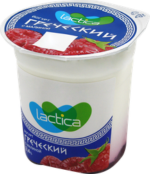 Йогурт LACTICA Греческий Малина двухслойный 3,4%, без змж, 120г, фото