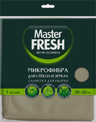 Салфетка для стекол/зеркал MASTER FRESH 30x30см, микрофибра, латунь, картинка