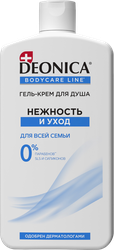Гель-крем для душа DEONICA Нежность и уход, 750мл, крупный план