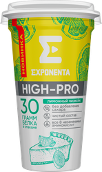 Напиток кисломолочный EXPONENTA HIGH-PRO Лимонный чизкейк обезжиренный с высоким содержанием белка, без змж, 250г, детальное фото