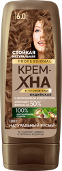 Крем-хна для волос ФИТОКОСМЕТИК Индийская Professional 6.0 Натуральный русый, 140мл, фотография